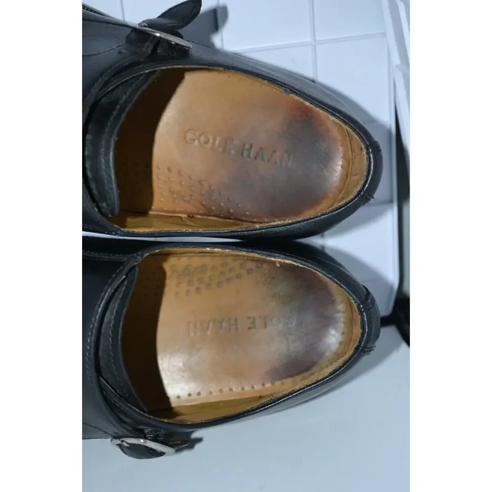 Cole Haan Giraldo C12444 Loafers Shoes Men's Size US 8 M Black Double Monk Strap